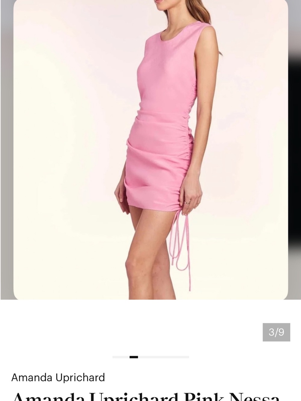 Amanda Uprichard Pink Ruched Mini Dress - Picture 2 of 12